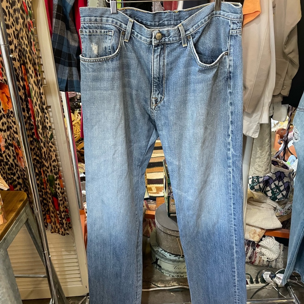 Men’s Waterman Agave blue denim jeans size 38 distressed
